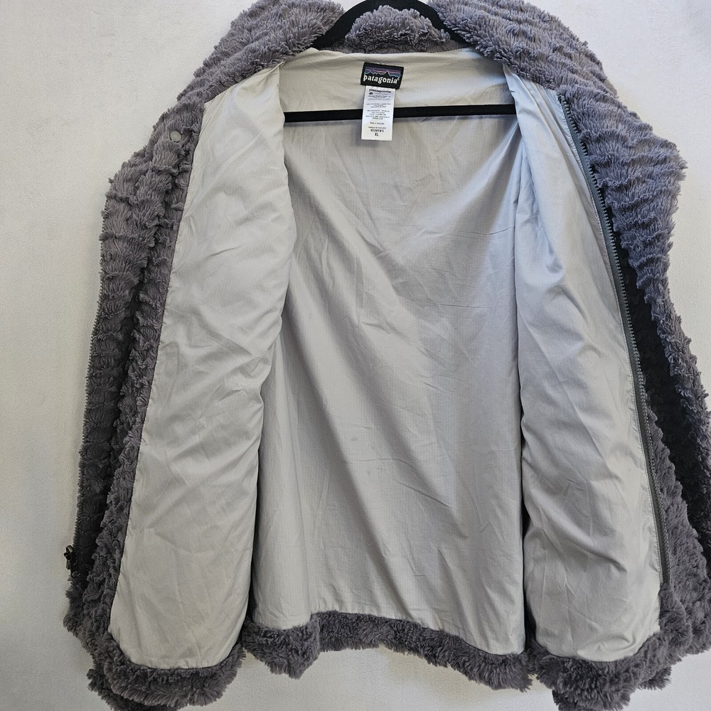 Patagonia Los Gatos Fleece Womens XL Grey Wavy Textured Mock Neck Gorpcore Cozy - Picture 9 of 15